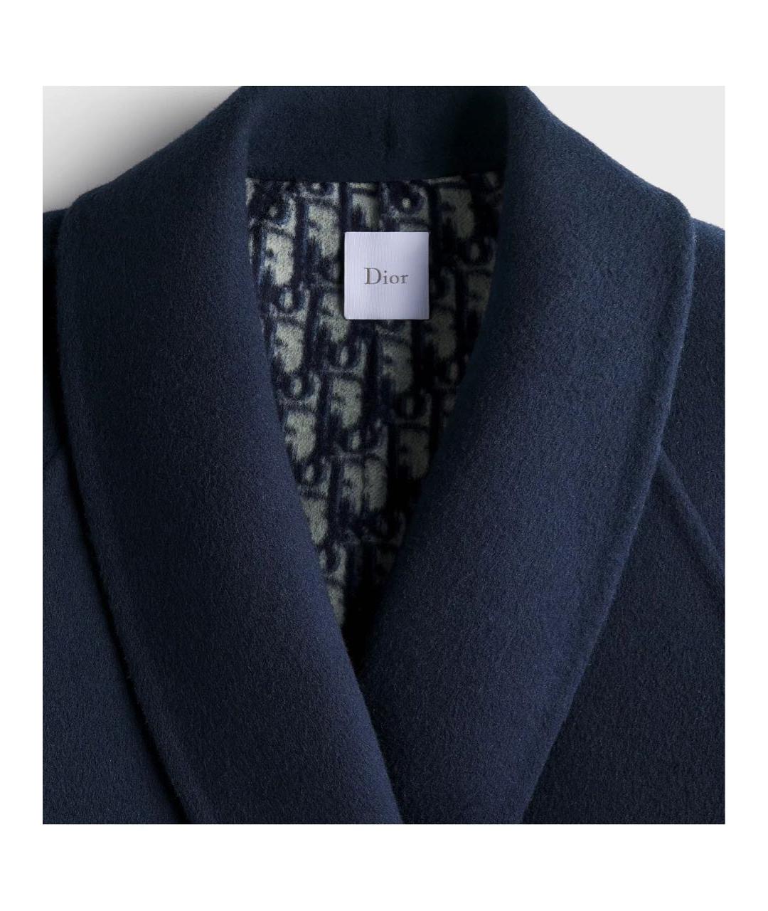 CHRISTIAN DIOR Темно-синее шерстяное пальто, фото 3