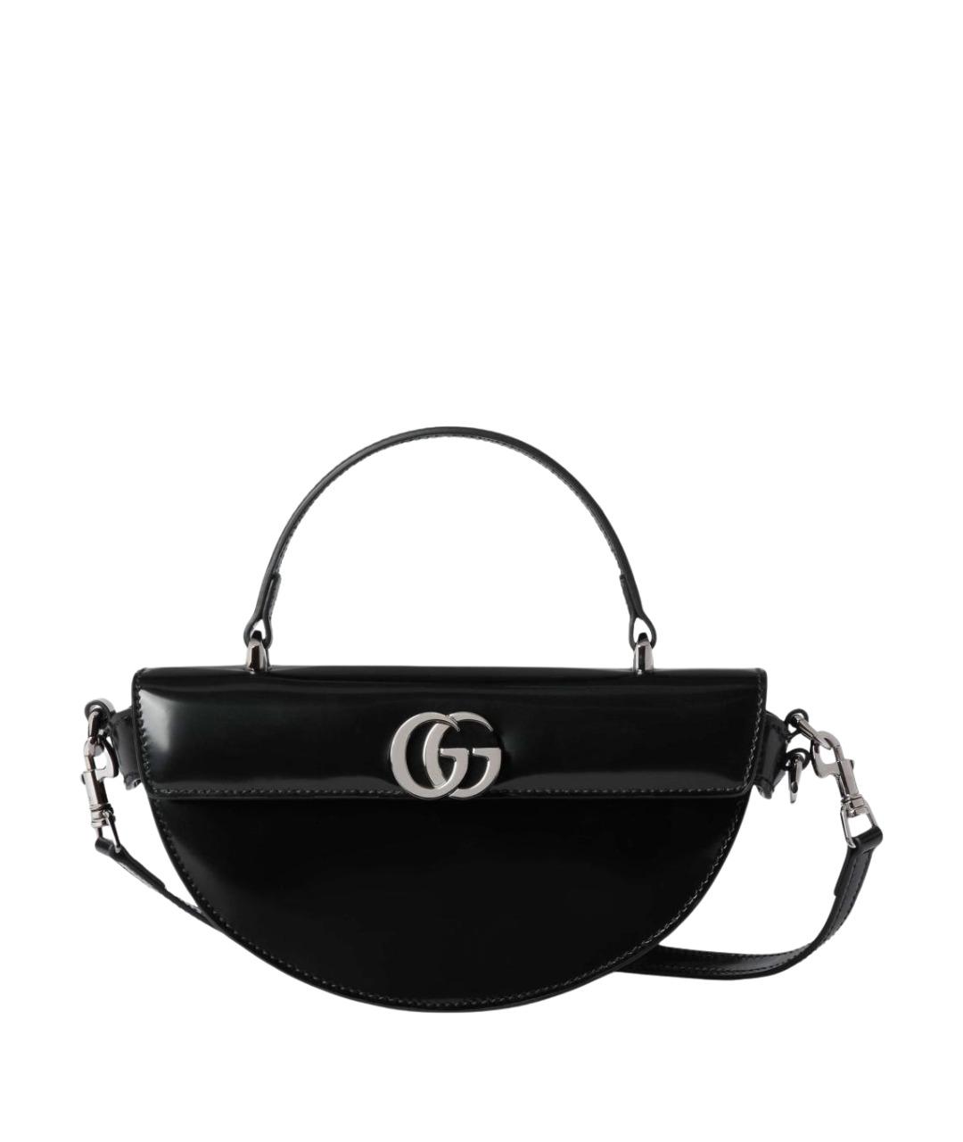GUCCI Черная сумка через плечо из лакированной кожи, фото 1