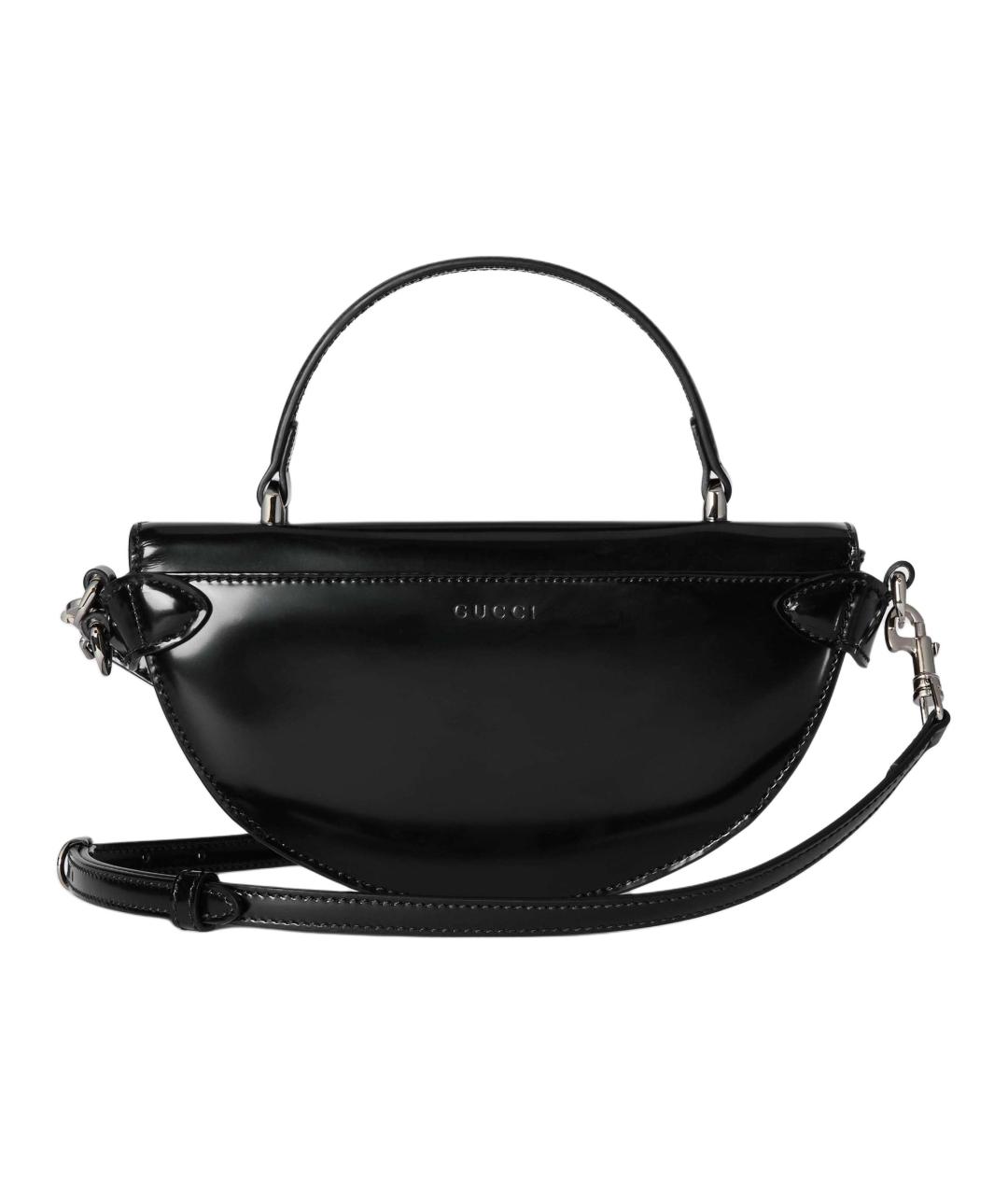 GUCCI Черная сумка через плечо из лакированной кожи, фото 4