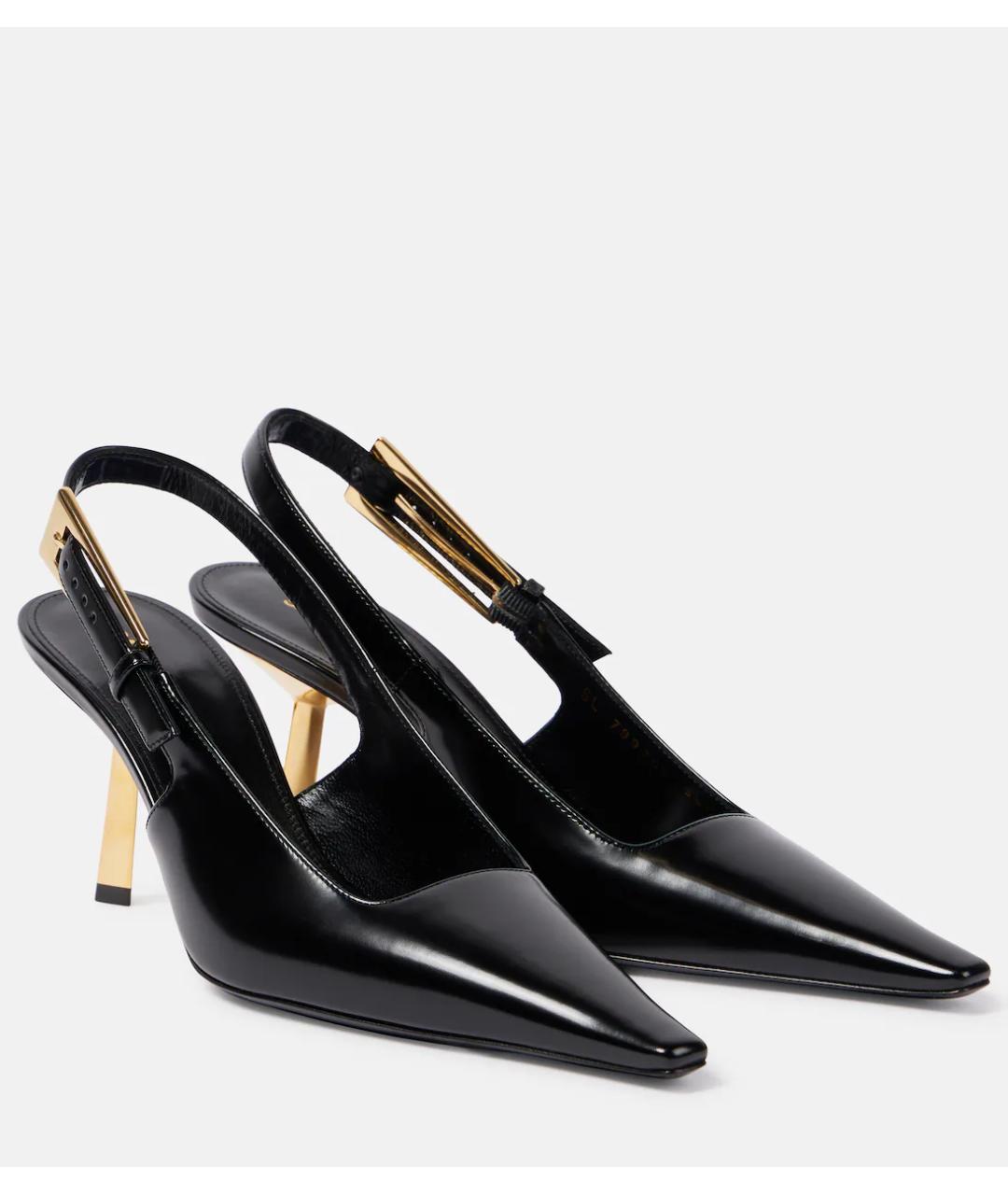 SAINT LAURENT Черные кожаные туфли, фото 3