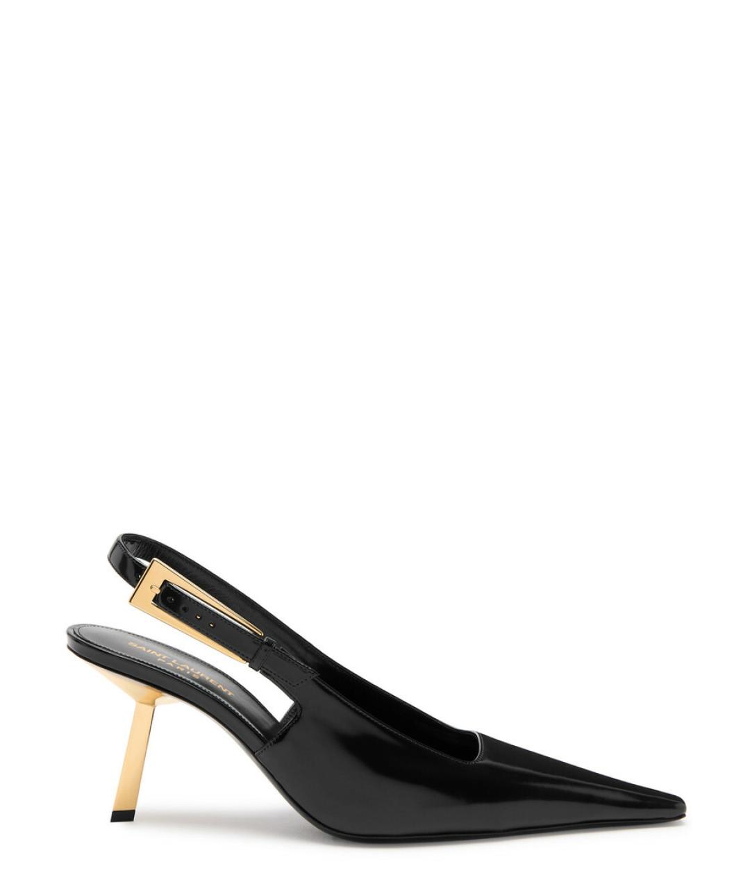 SAINT LAURENT Черные кожаные туфли, фото 10