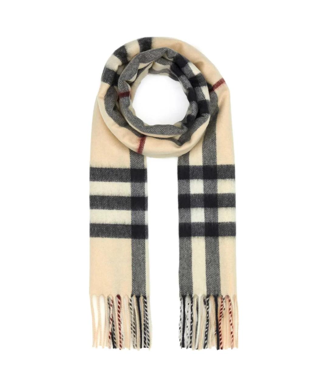 BURBERRY Бежевый кашемировый шарф, фото 1