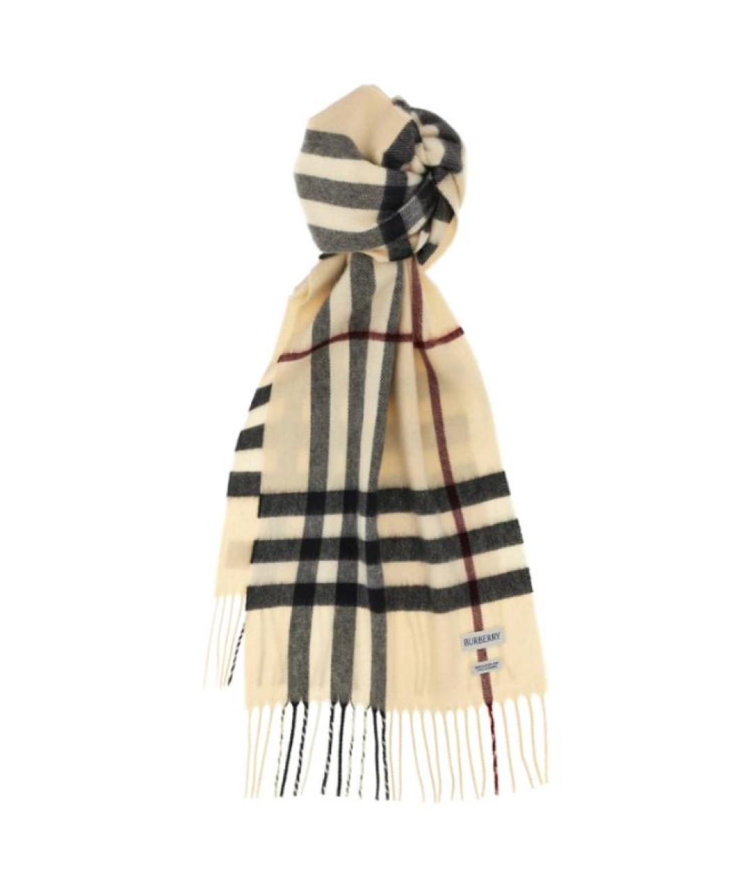 BURBERRY Бежевый кашемировый шарф, фото 2