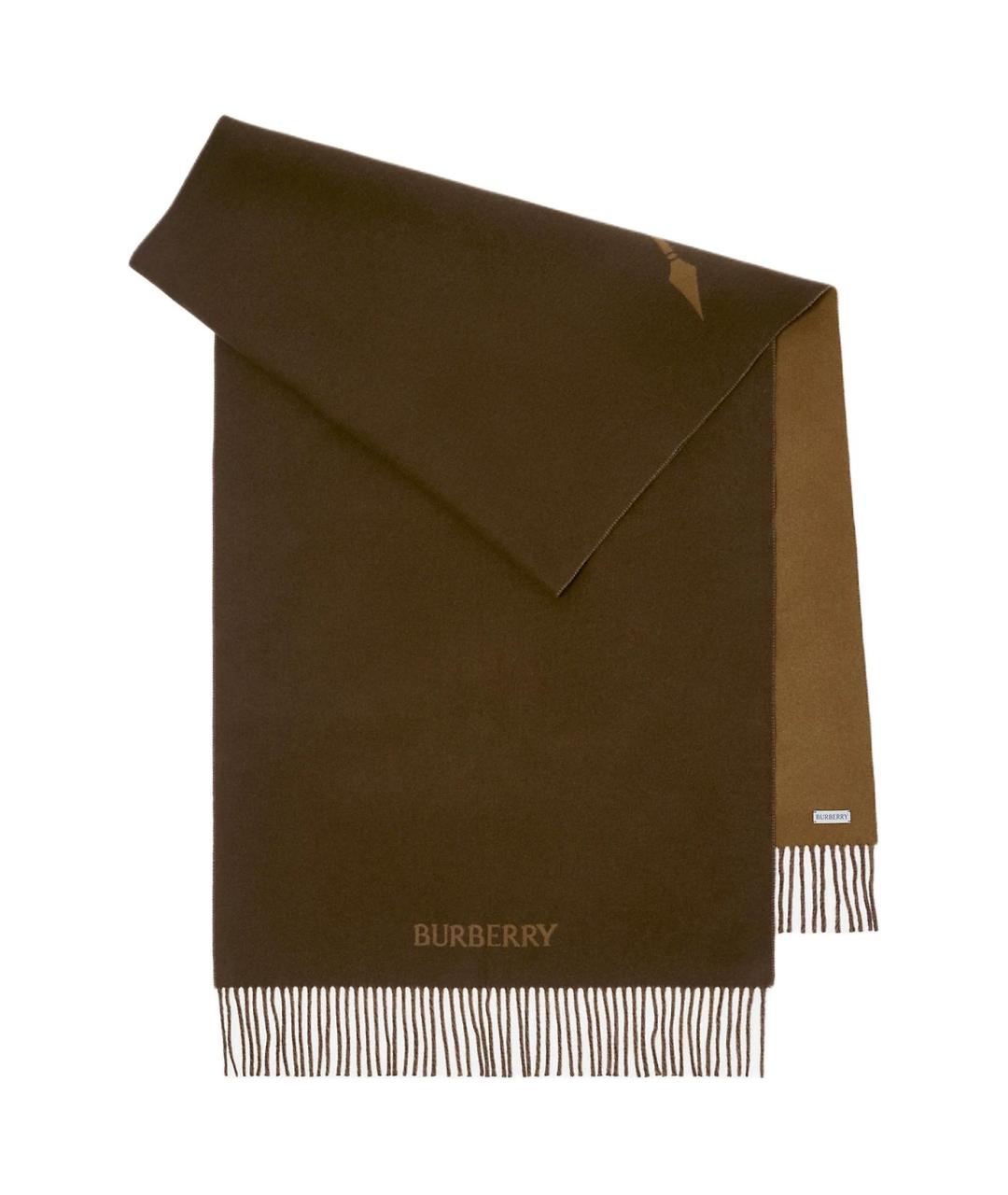 BURBERRY Коричневый кашемировый шарф, фото 1