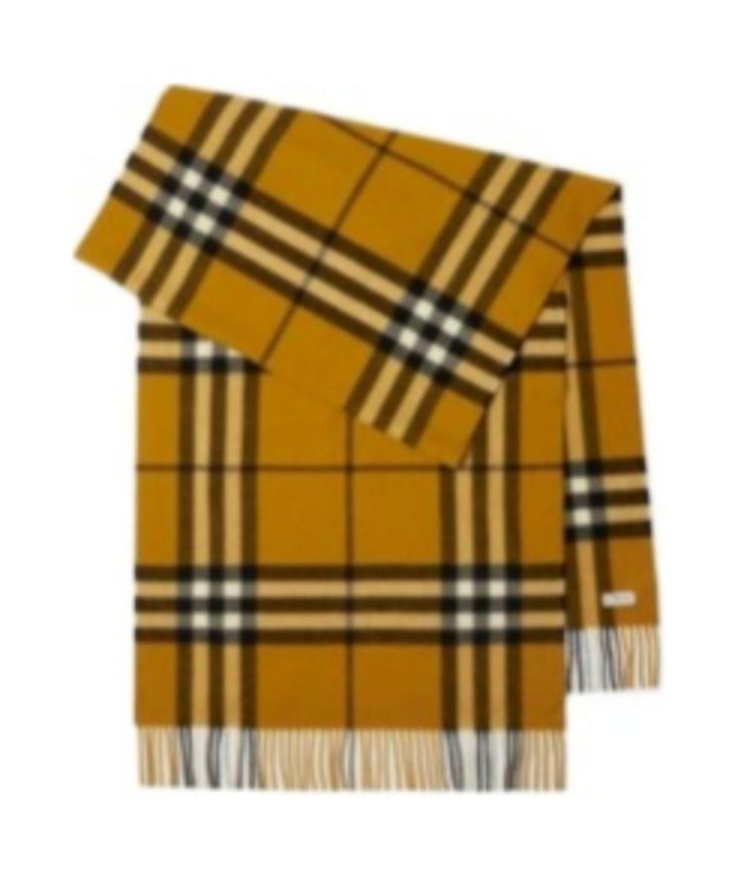 BURBERRY Коричневый кашемировый шарф, фото 2