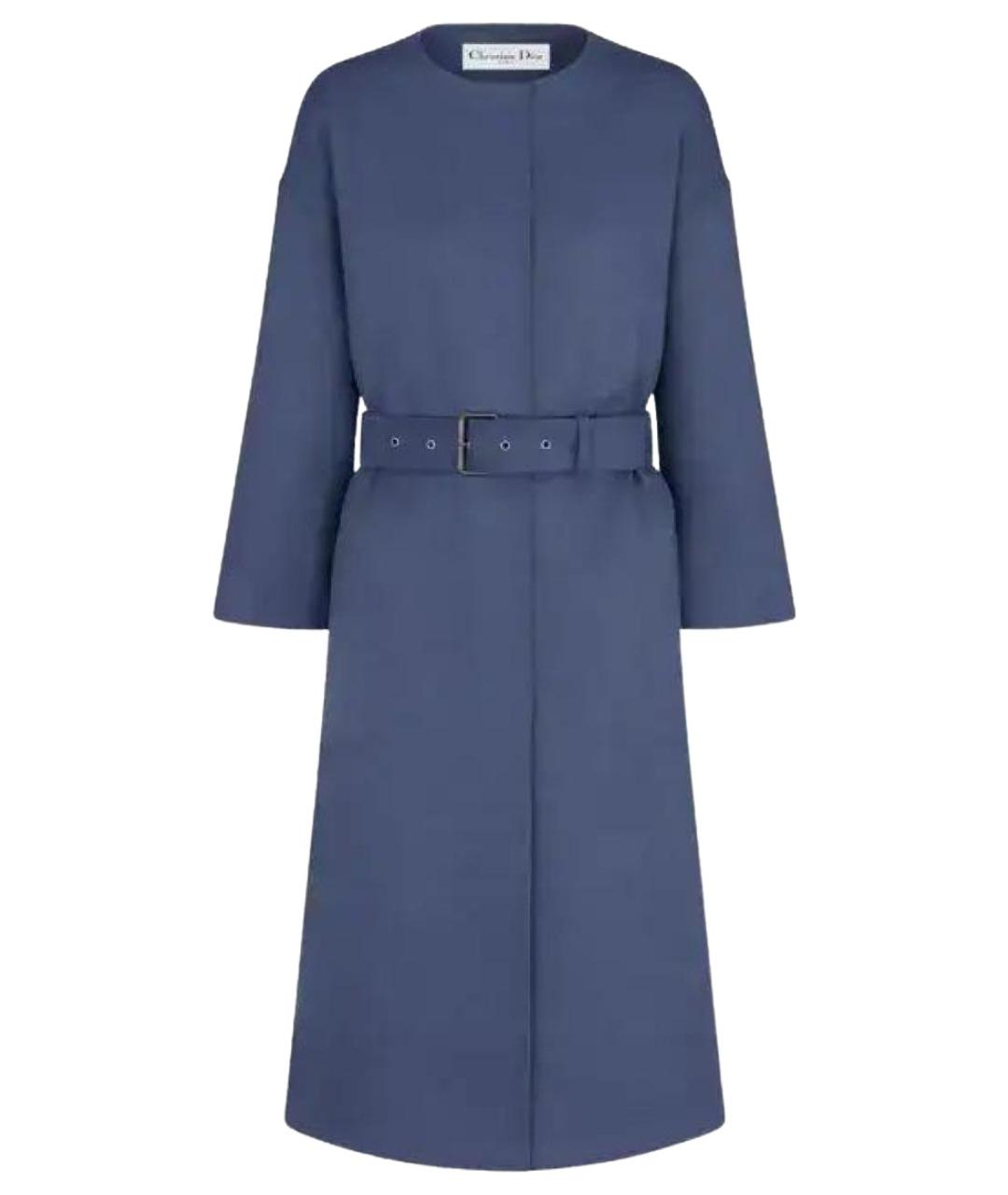 CHRISTIAN DIOR Синее шерстяное пальто, фото 1
