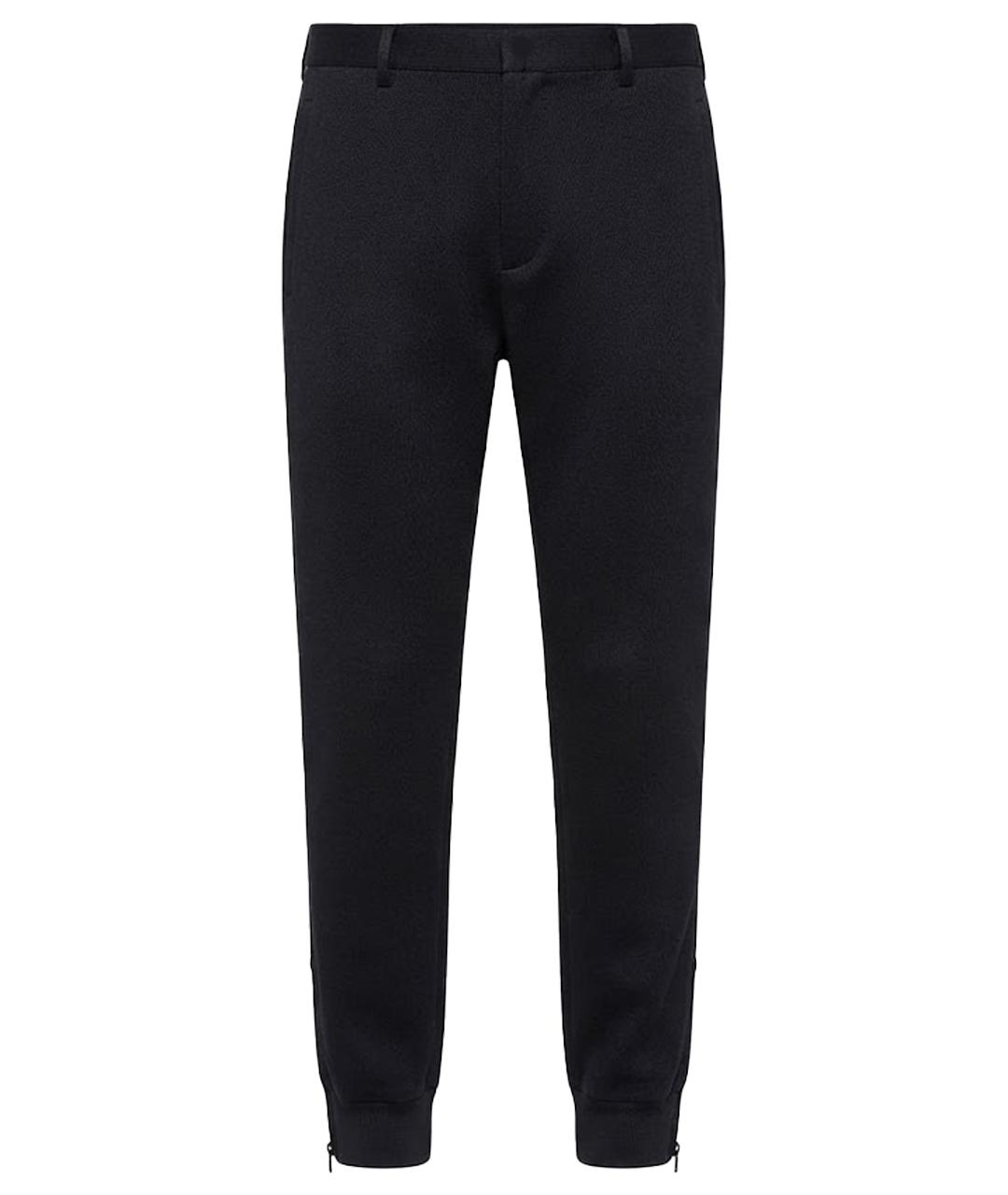 CORNELIANI Черные шерстяные повседневные брюки, фото 1
