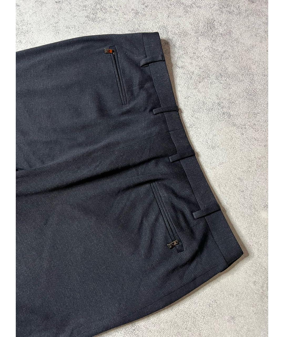 CORNELIANI Черные шерстяные повседневные брюки, фото 4