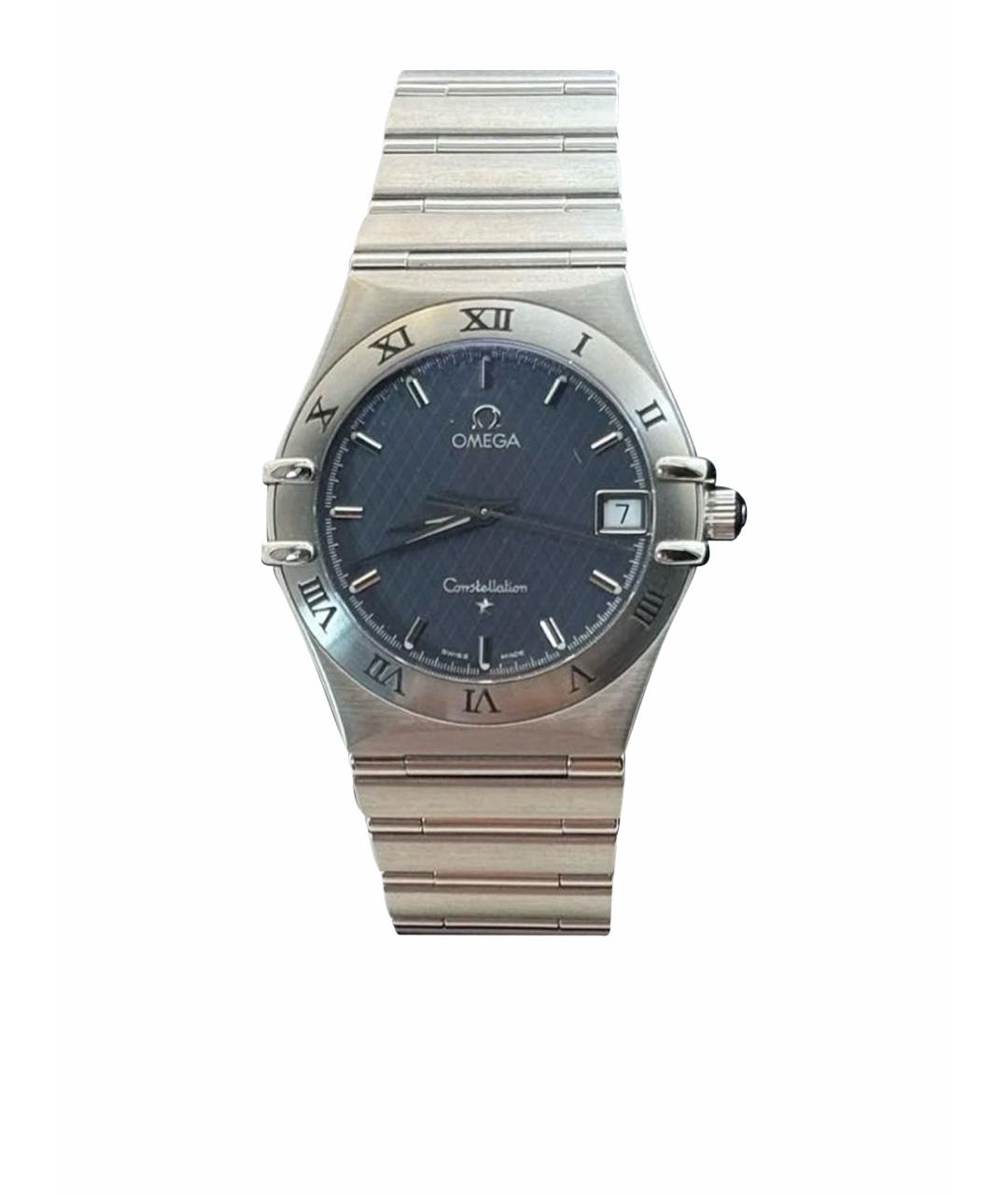 OMEGA Серебряные стальные часы, фото 1