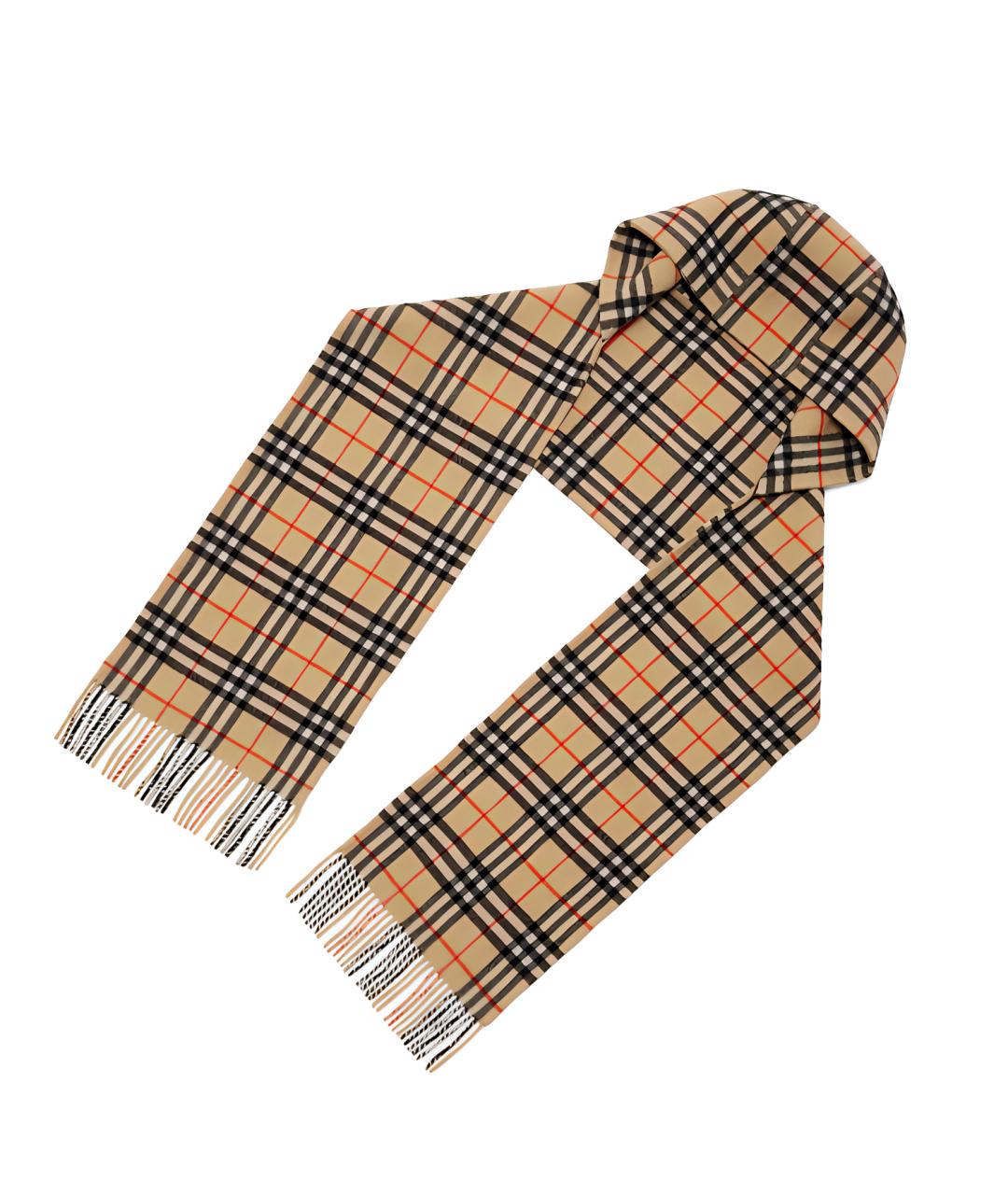 BURBERRY Коричневый кашемировый шарф, фото 2