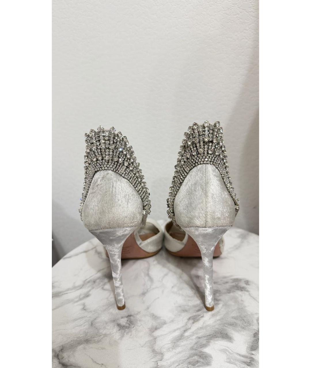 AQUAZZURA Серые бархатные туфли, фото 4