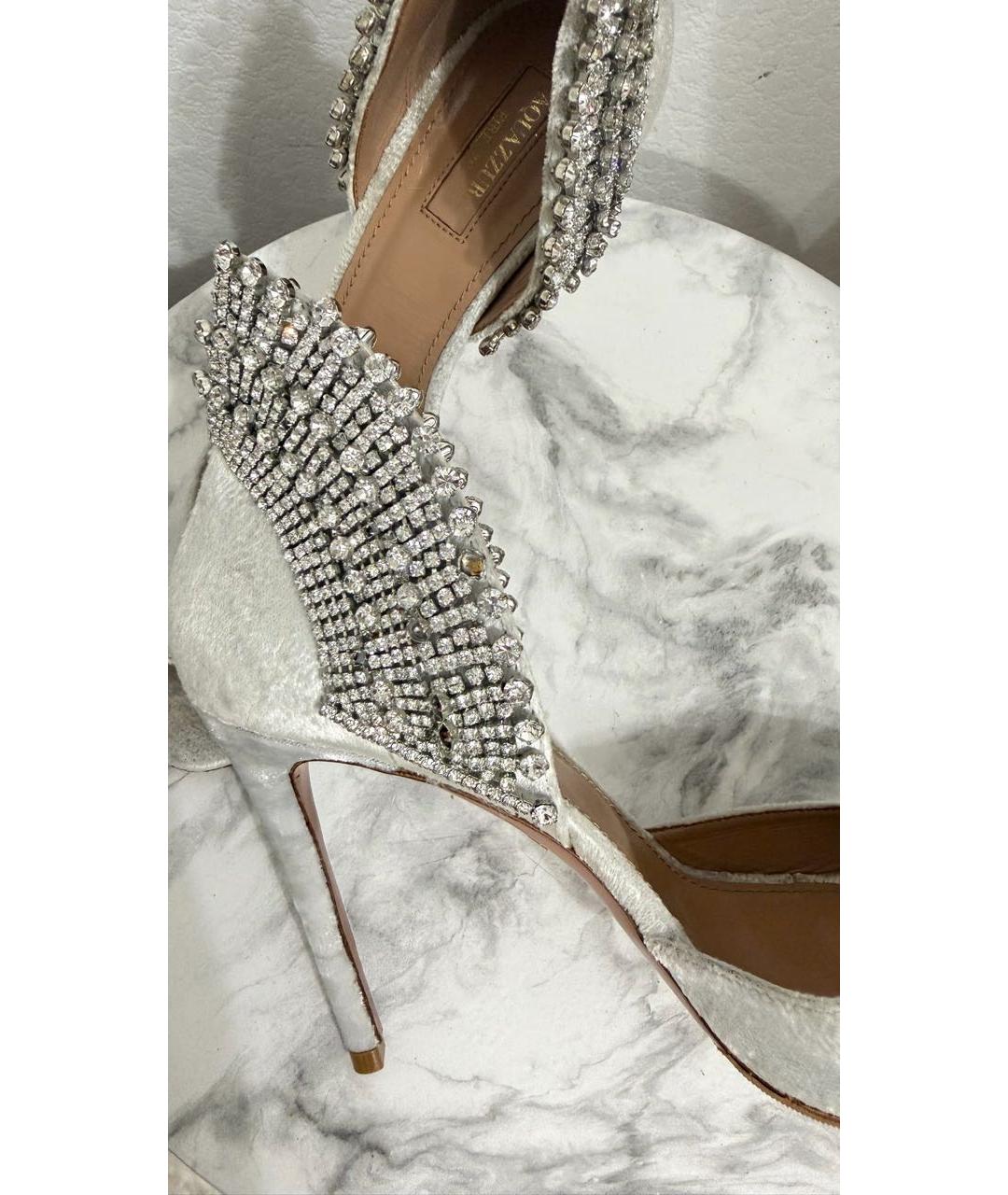 AQUAZZURA Серые бархатные туфли, фото 7