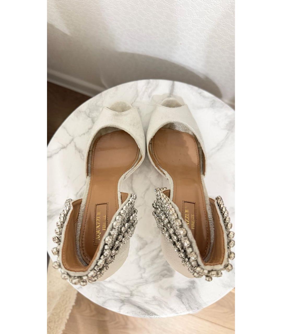 AQUAZZURA Серые бархатные туфли, фото 3