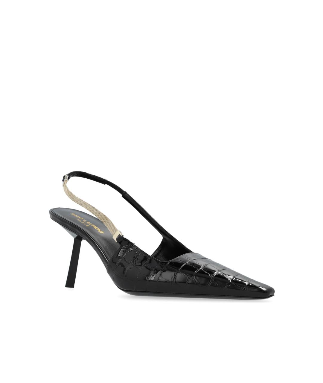 SAINT LAURENT Черные кожаные туфли, фото 5