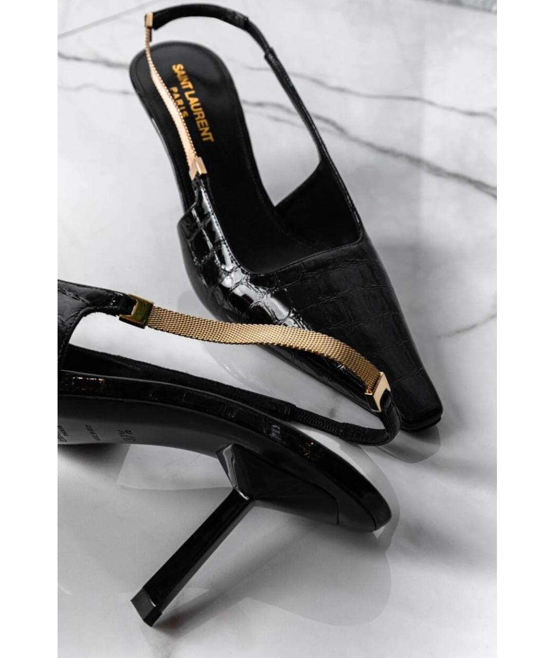 SAINT LAURENT Черные кожаные туфли, фото 8