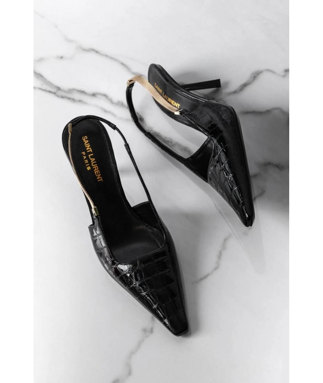 SAINT LAURENT Черные кожаные туфли, фото 7
