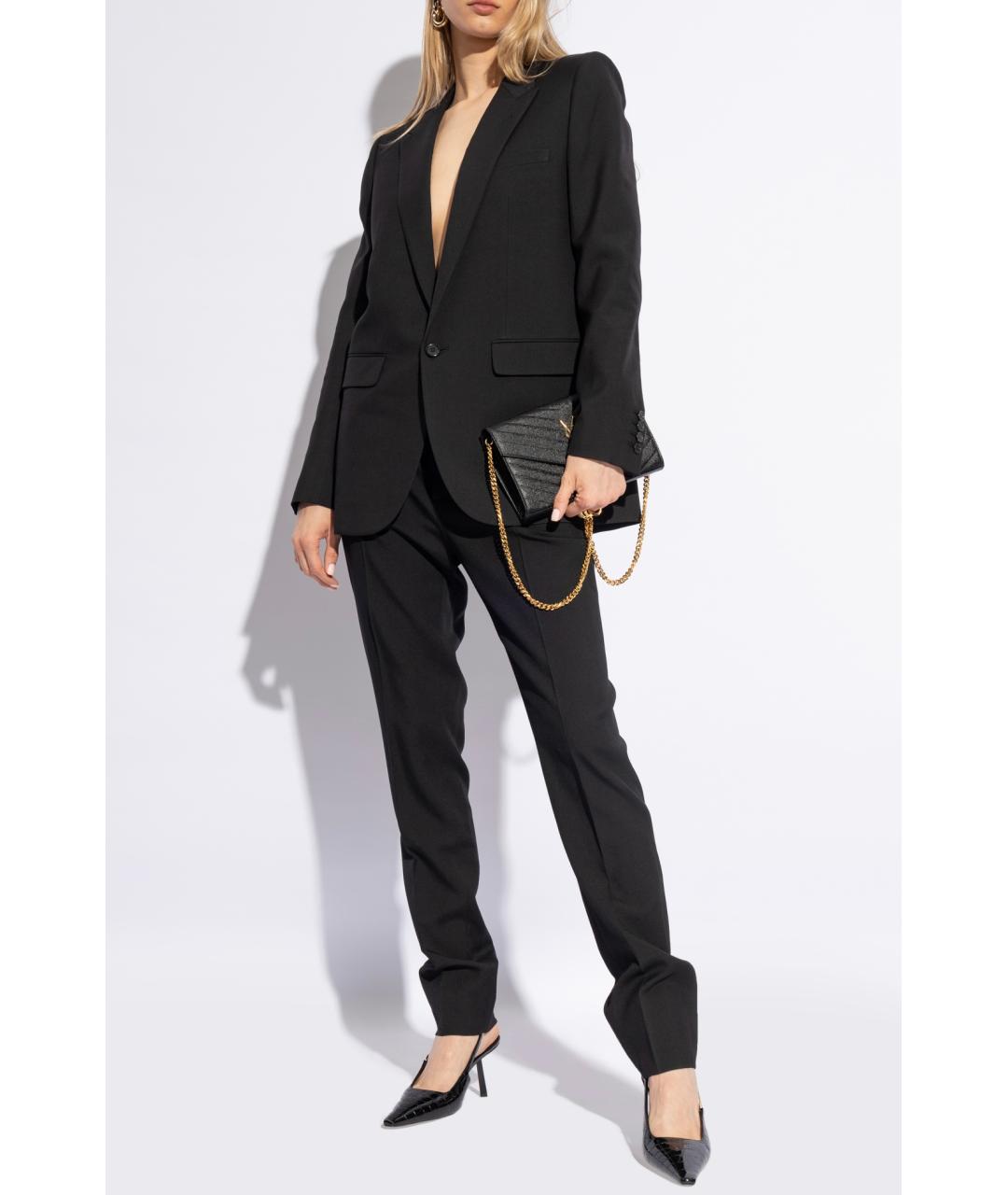 SAINT LAURENT Черные кожаные туфли, фото 3