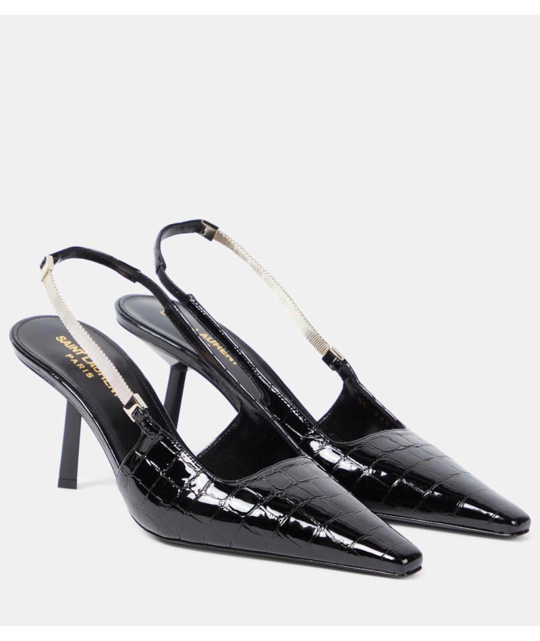 SAINT LAURENT Черные кожаные туфли, фото 6