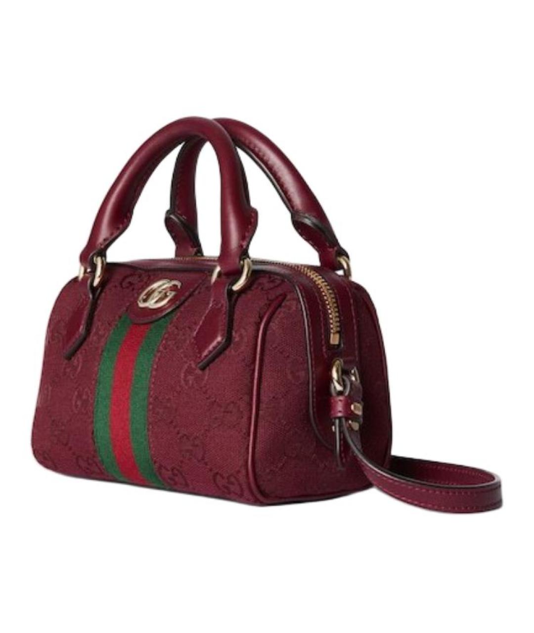 GUCCI Красная сумка через плечо из канвы, фото 2