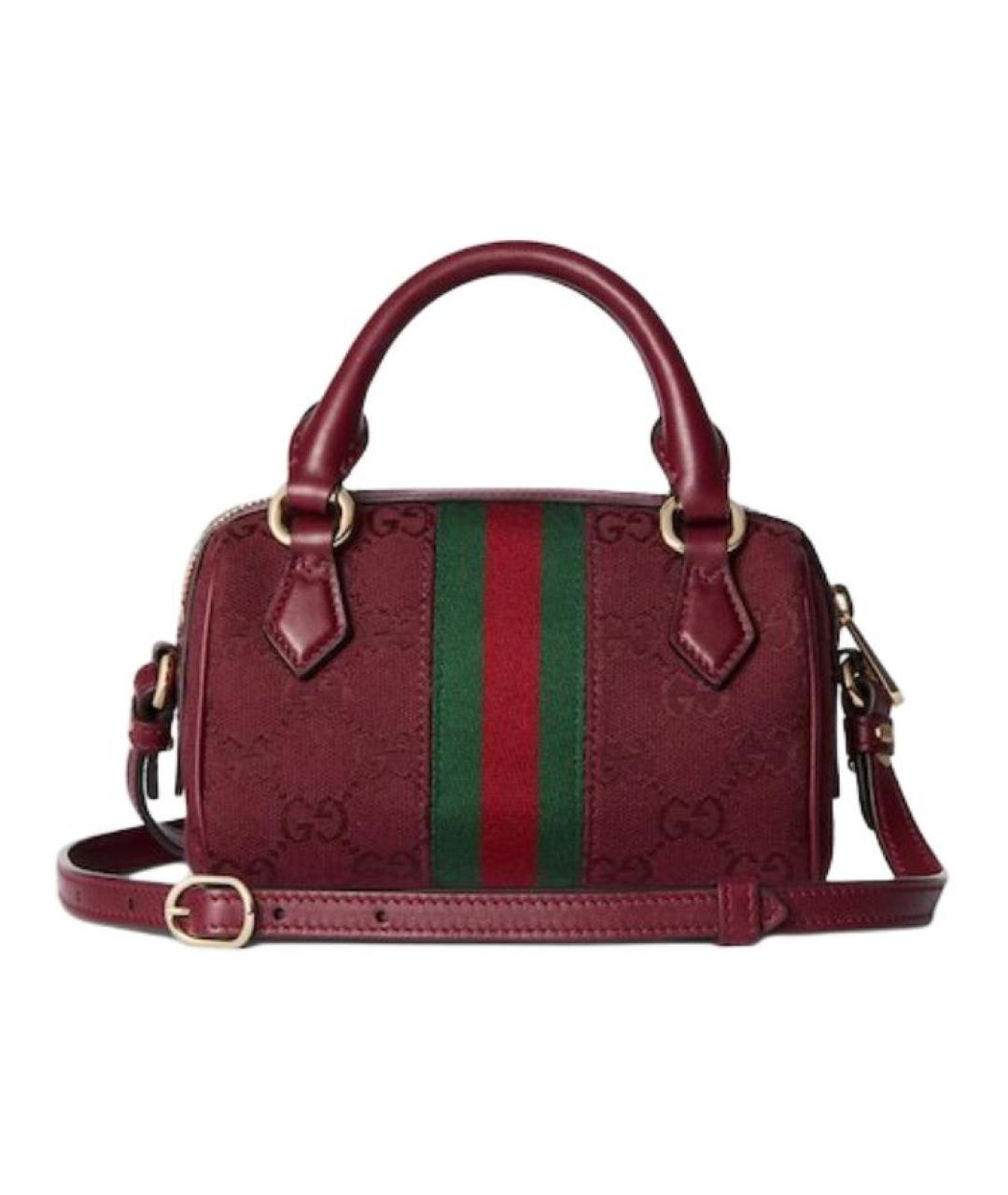 GUCCI Красная сумка через плечо из канвы, фото 4