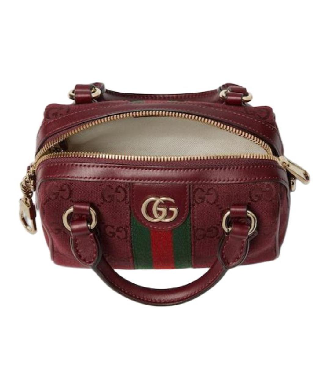 GUCCI Красная сумка через плечо из канвы, фото 5