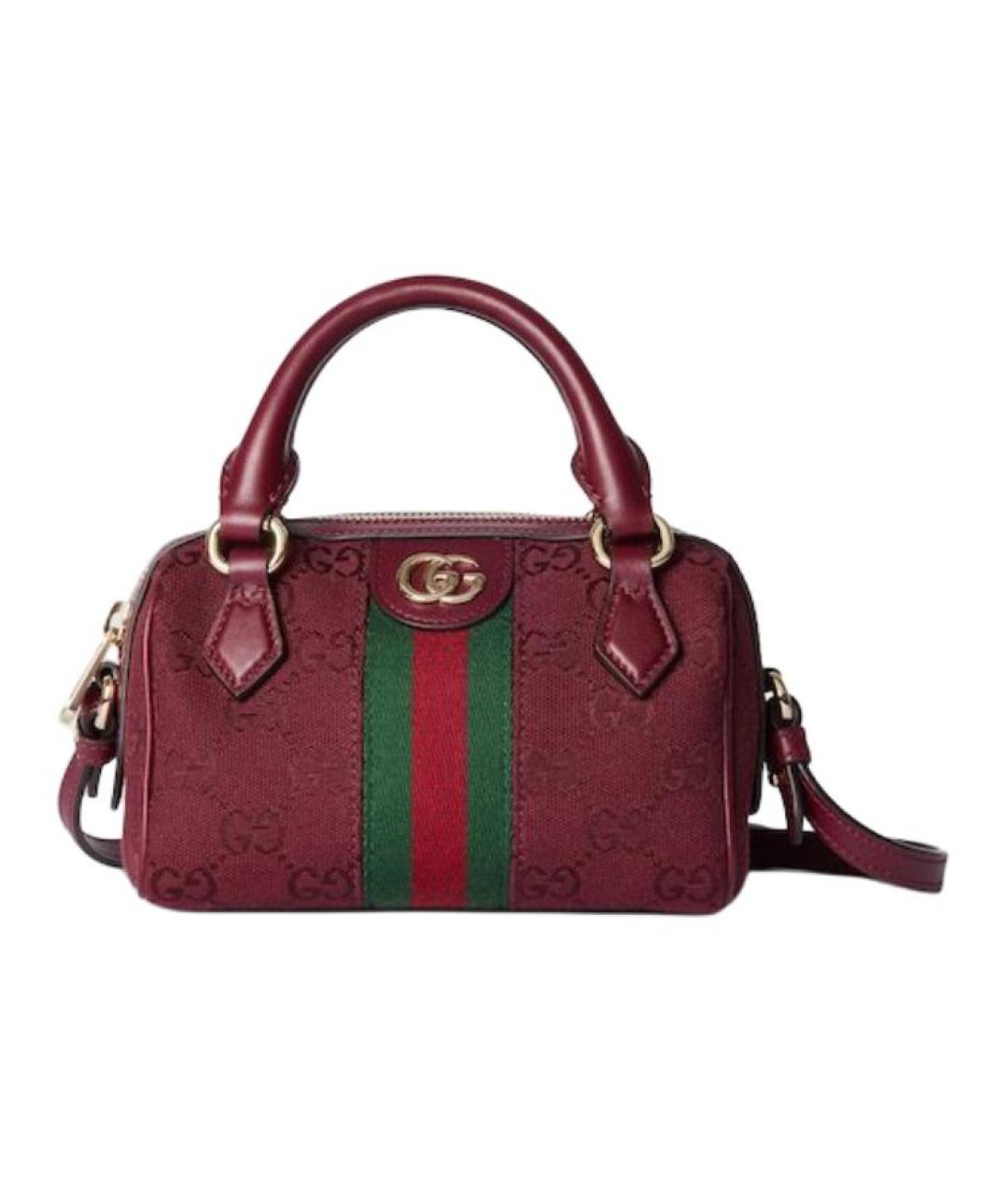 GUCCI Красная сумка через плечо из канвы, фото 6