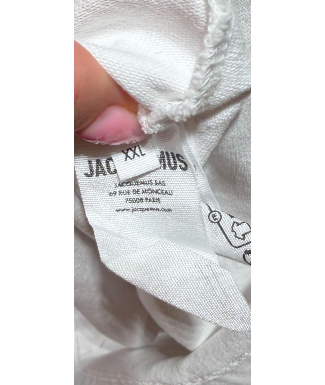 JACQUEMUS Белая хлопковая футболка, фото 4