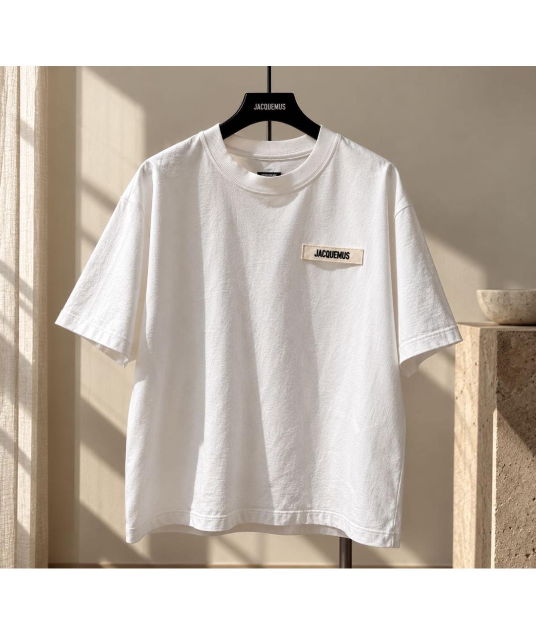 JACQUEMUS Белая хлопковая футболка, фото 5