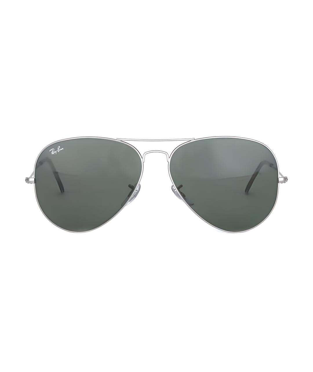 RAY BAN Серебряные металлические солнцезащитные очки, фото 2