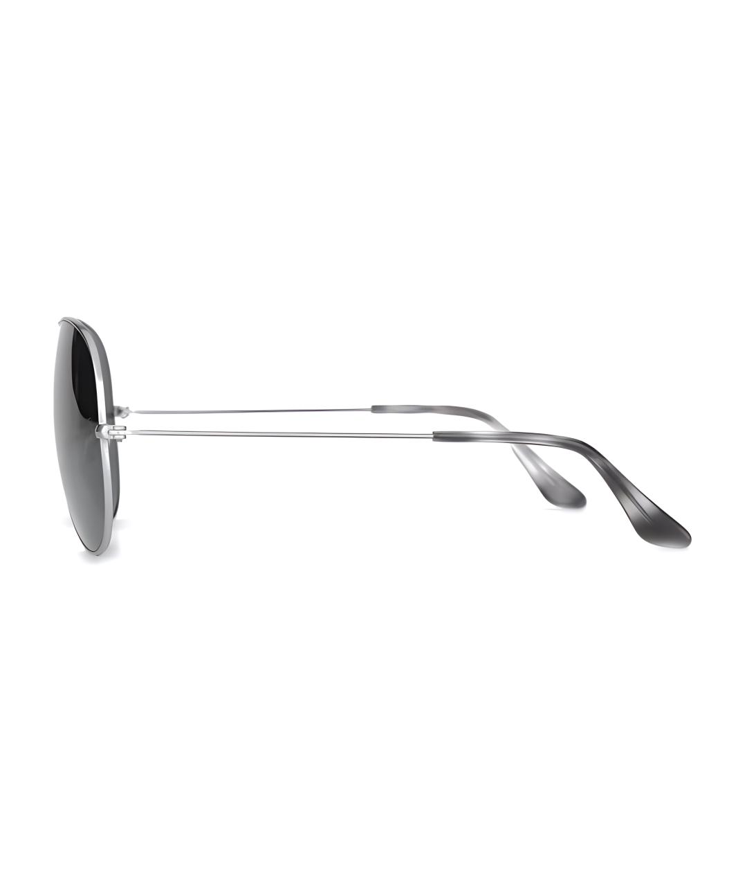 RAY BAN Серебряные металлические солнцезащитные очки, фото 3