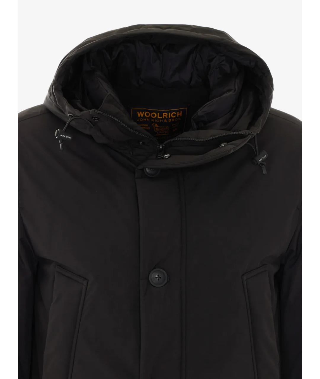 WOOLRICH Черное полиэстеровое пальто, фото 4
