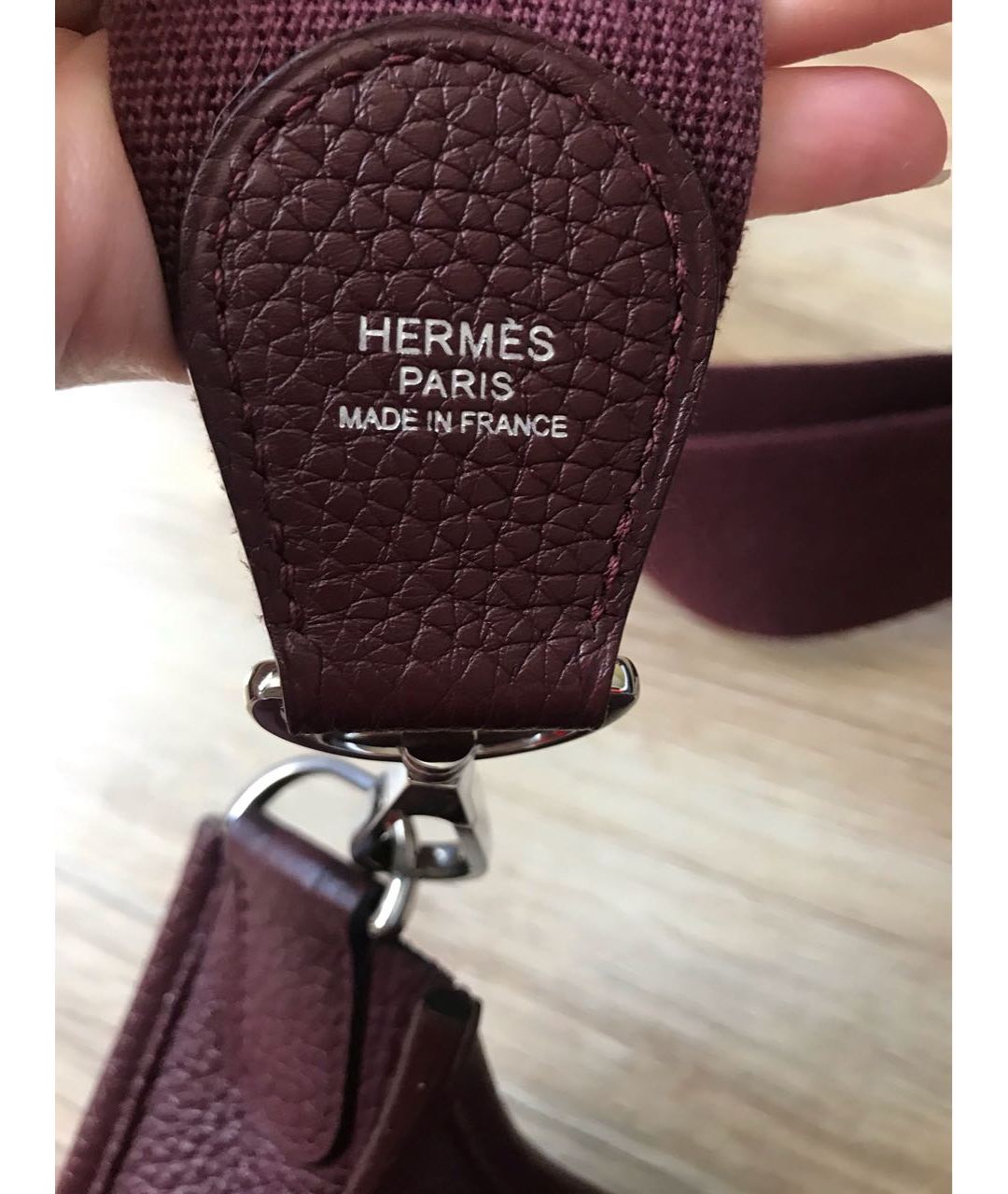 HERMES PRE-OWNED Бордовая кожаная сумка тоут, фото 5