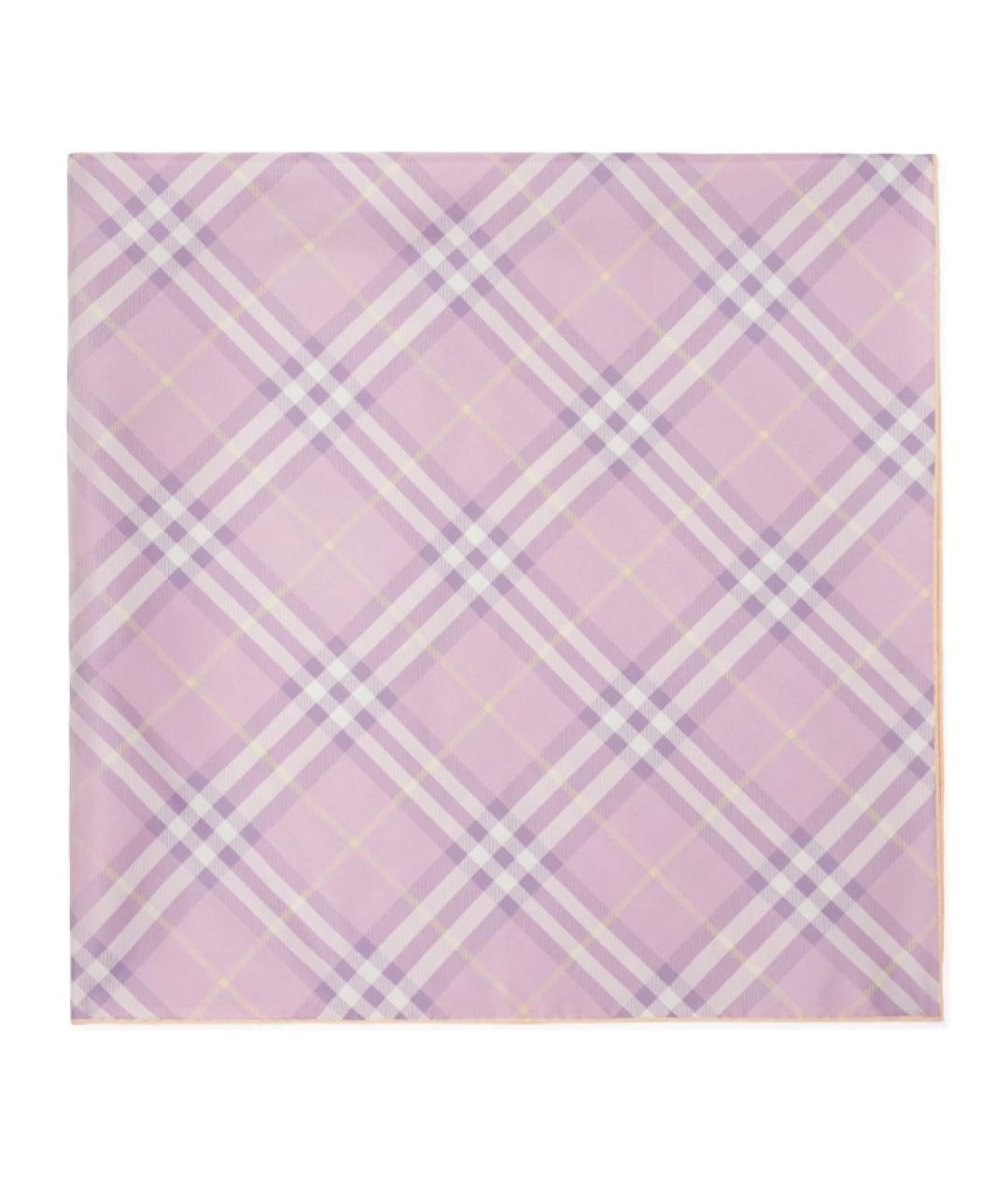 BURBERRY Розовый шелковый шарф, фото 2