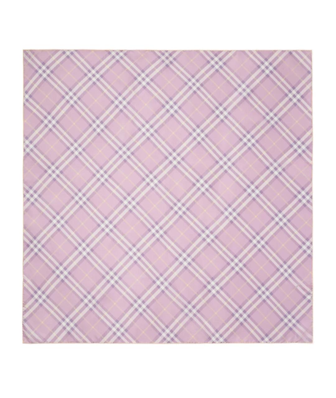 BURBERRY Розовый шелковый шарф, фото 1