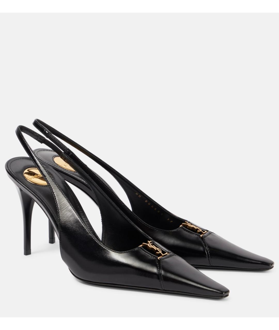 SAINT LAURENT Черные кожаные туфли, фото 4