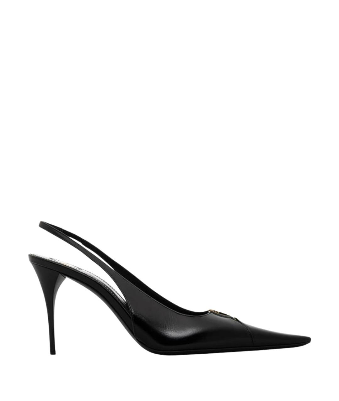 SAINT LAURENT Черные кожаные туфли, фото 1