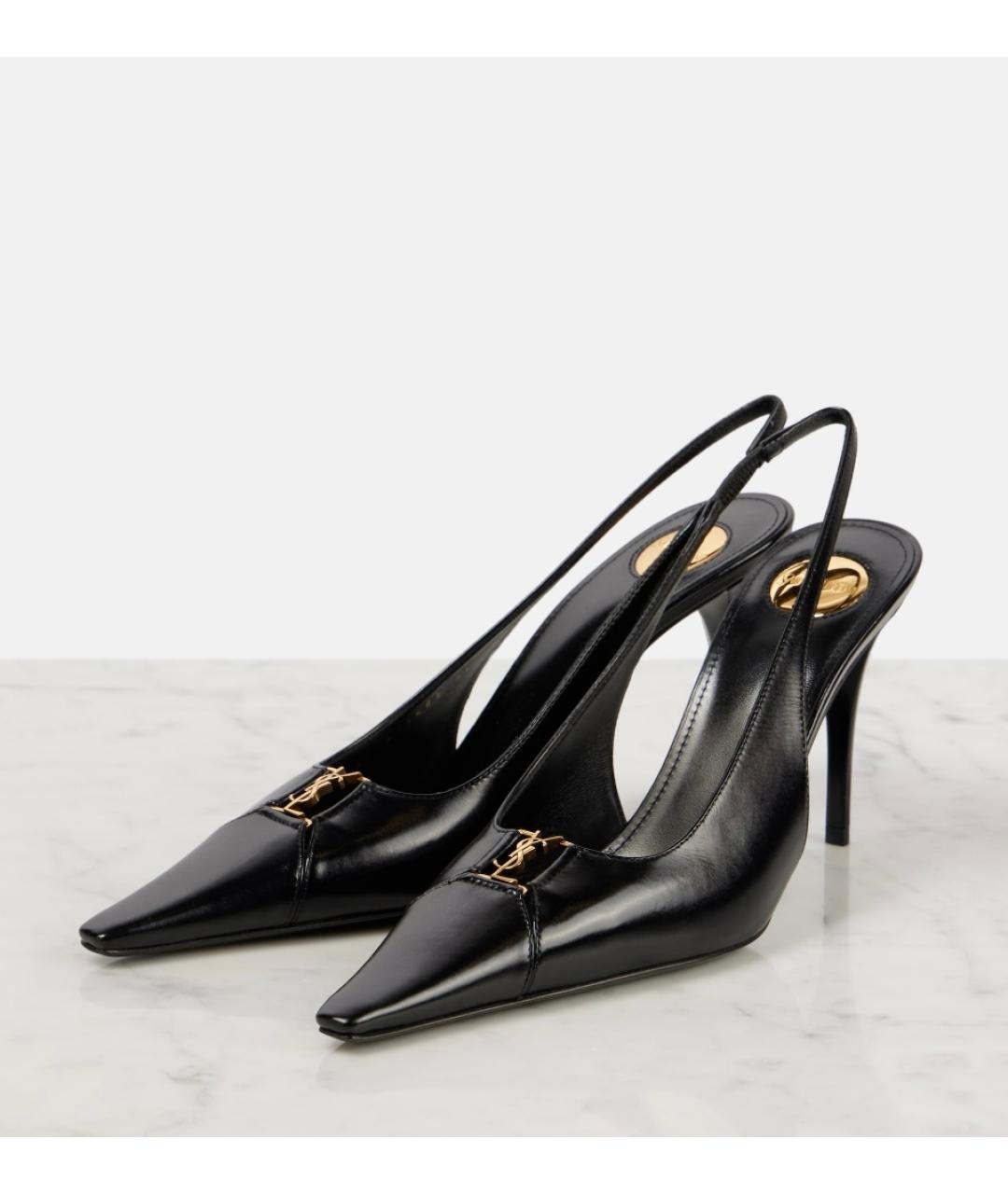 SAINT LAURENT Черные кожаные туфли, фото 5