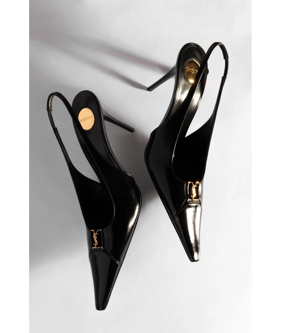 SAINT LAURENT Черные кожаные туфли, фото 9