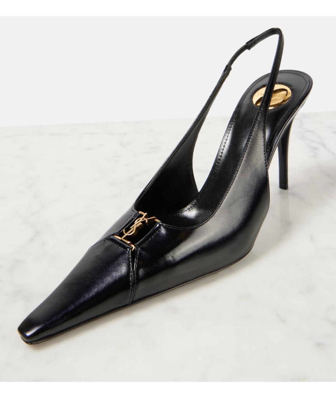 SAINT LAURENT Черные кожаные туфли, фото 6