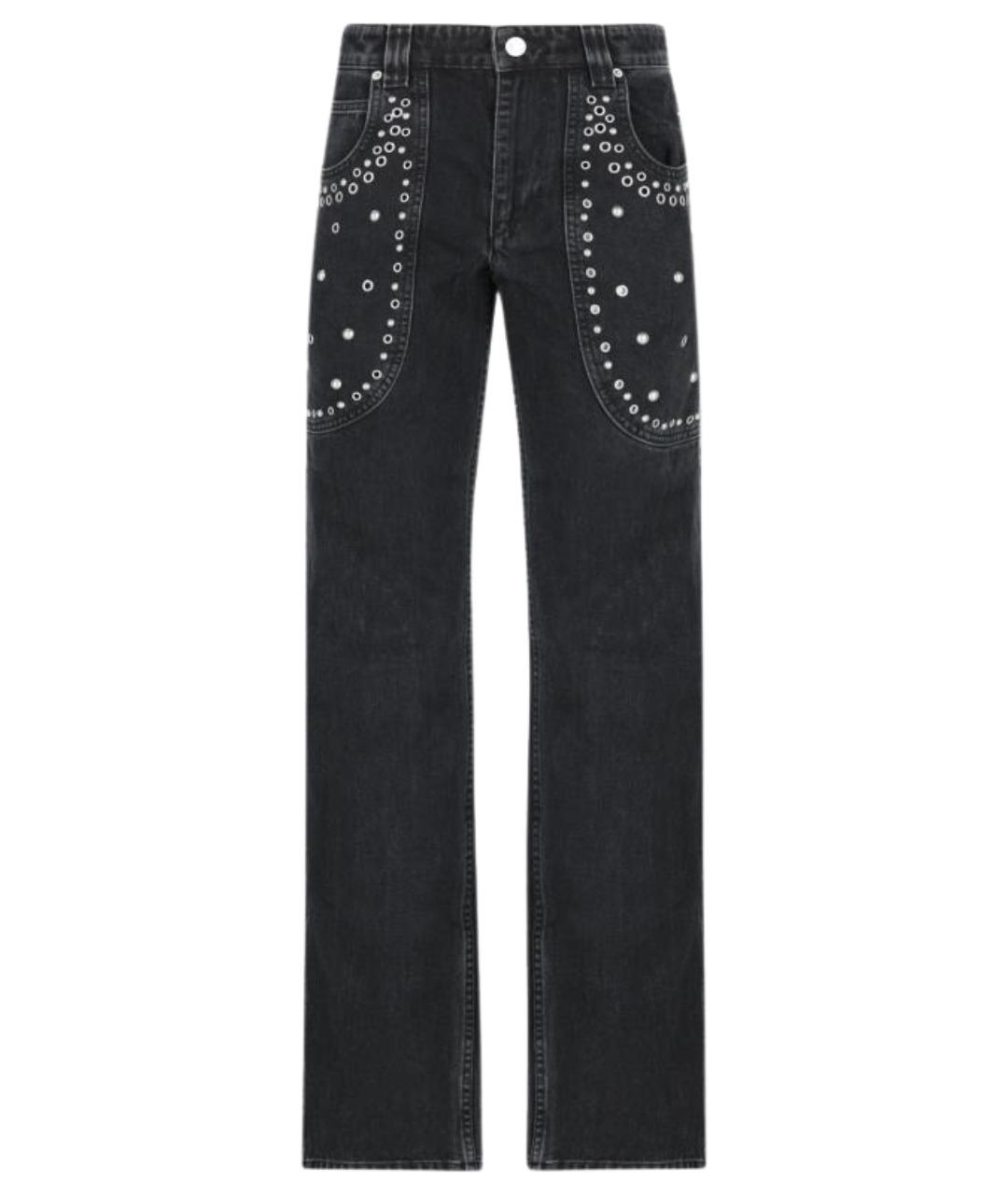 ISABEL MARANT Черные хлопковые прямые джинсы, фото 1