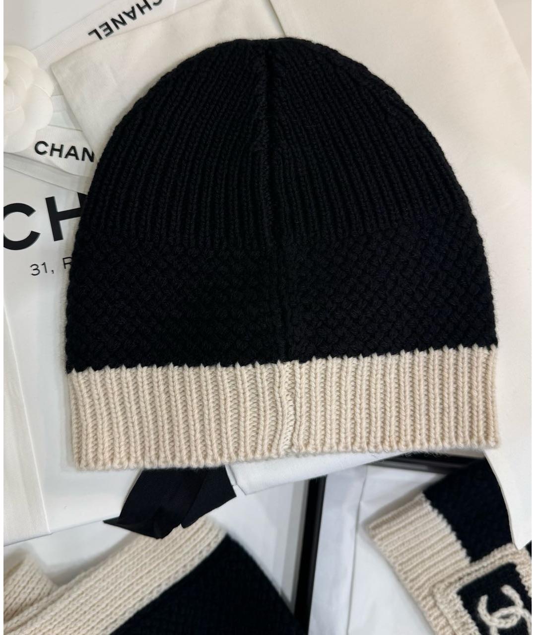 CHANEL Черная кашемировая шапка, фото 3