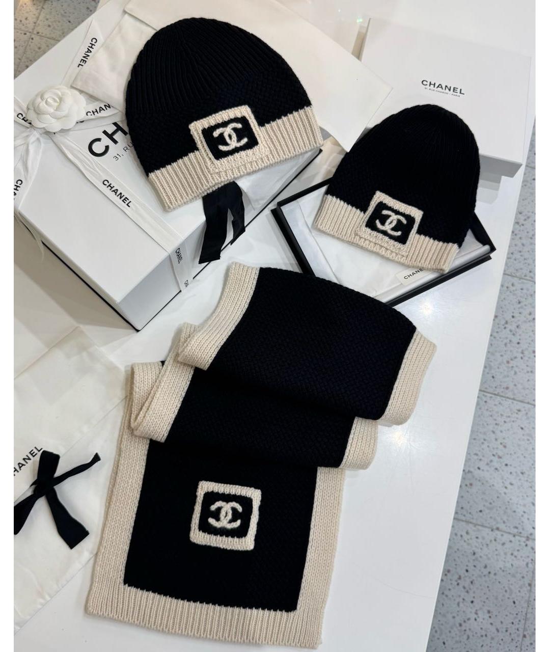 CHANEL Черная кашемировая шапка, фото 2