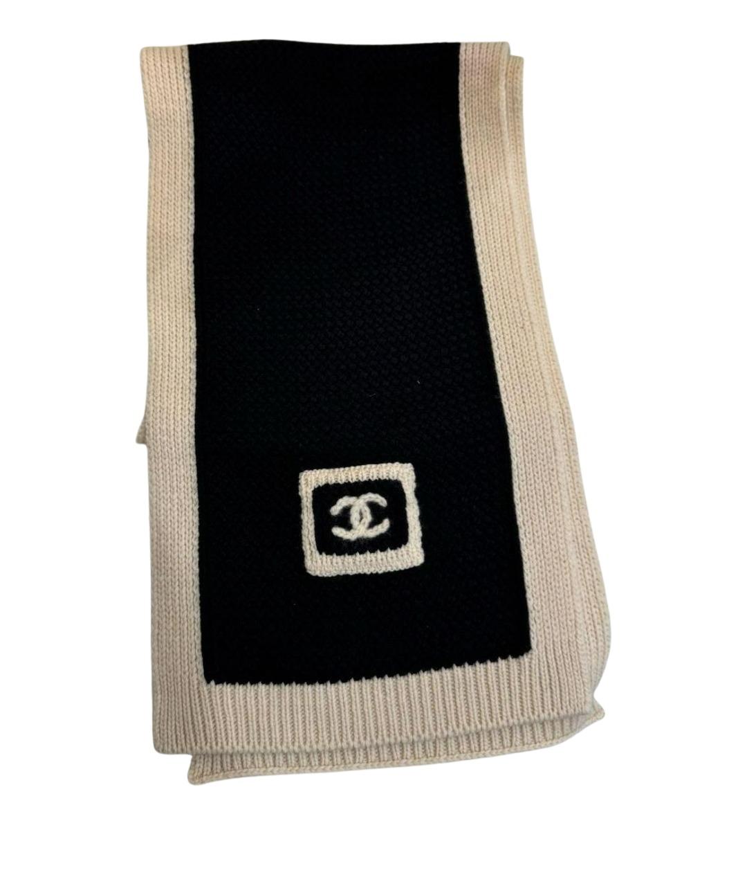 CHANEL Черный шарф, фото 1