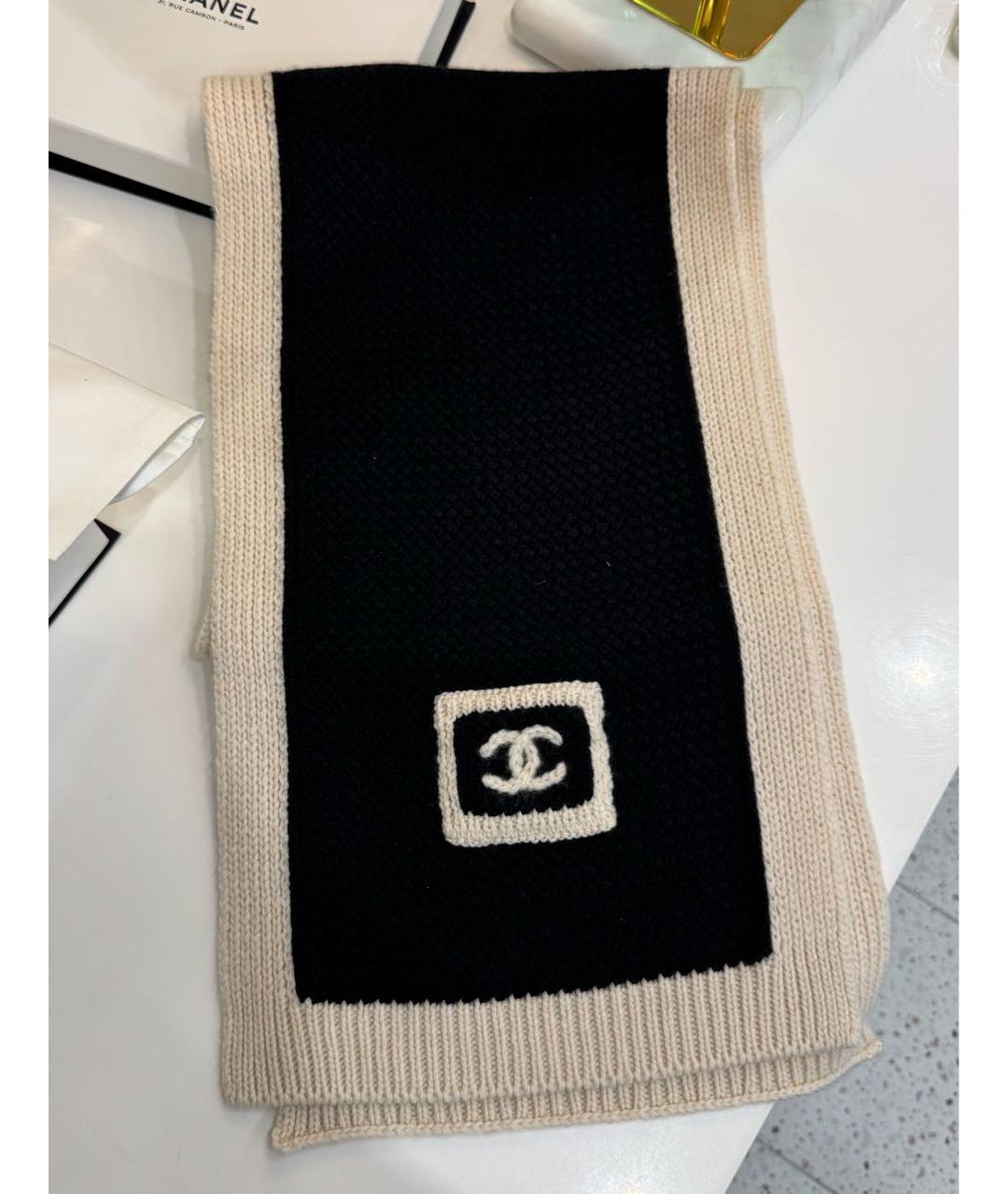 CHANEL Черный шарф, фото 7