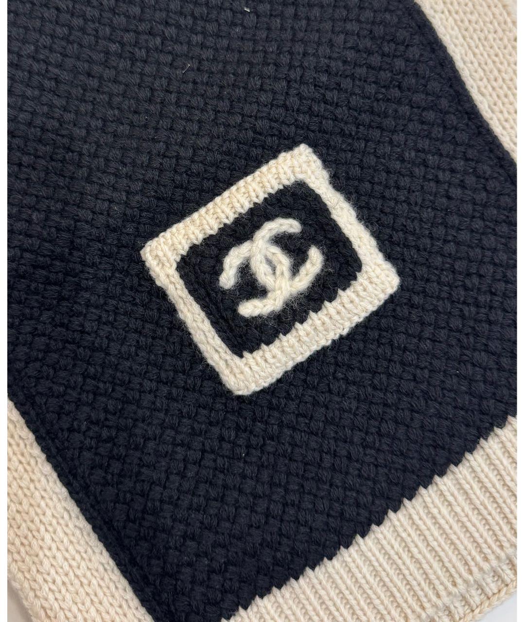 CHANEL Черный шарф, фото 3