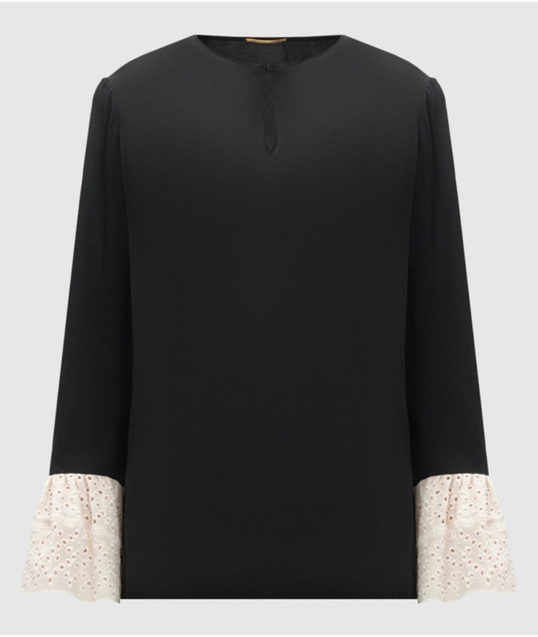 SAINT LAURENT Черная шелковая блузы, фото 4