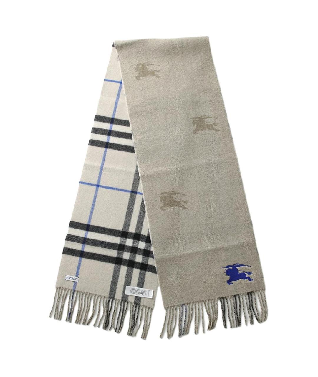 BURBERRY Серый кашемировый шарф, фото 2