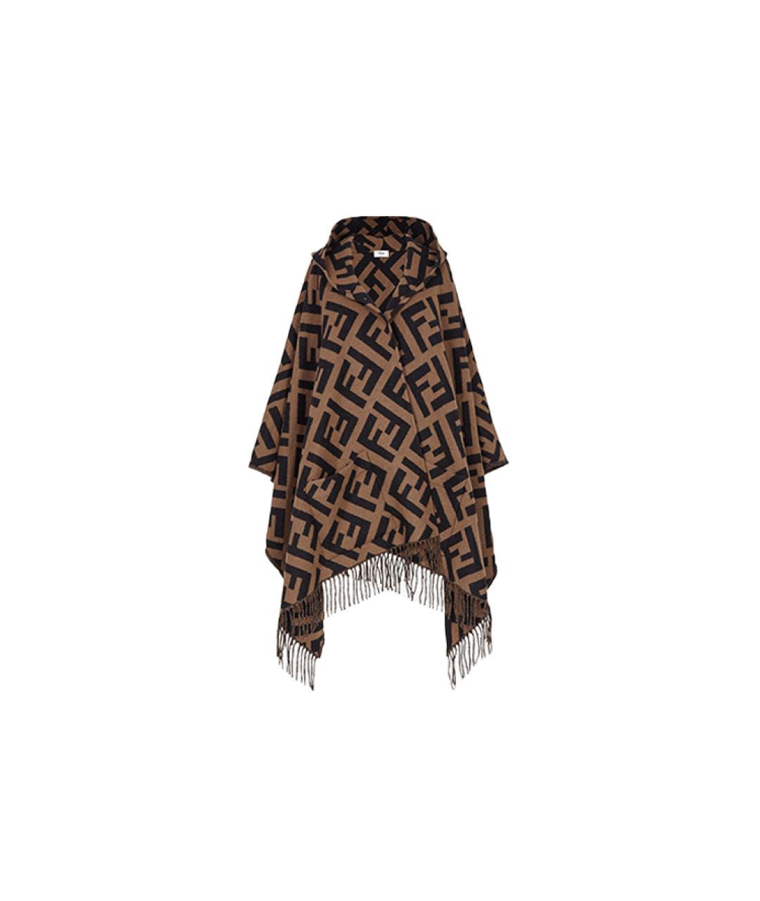 FENDI Коричневый платок, фото 3