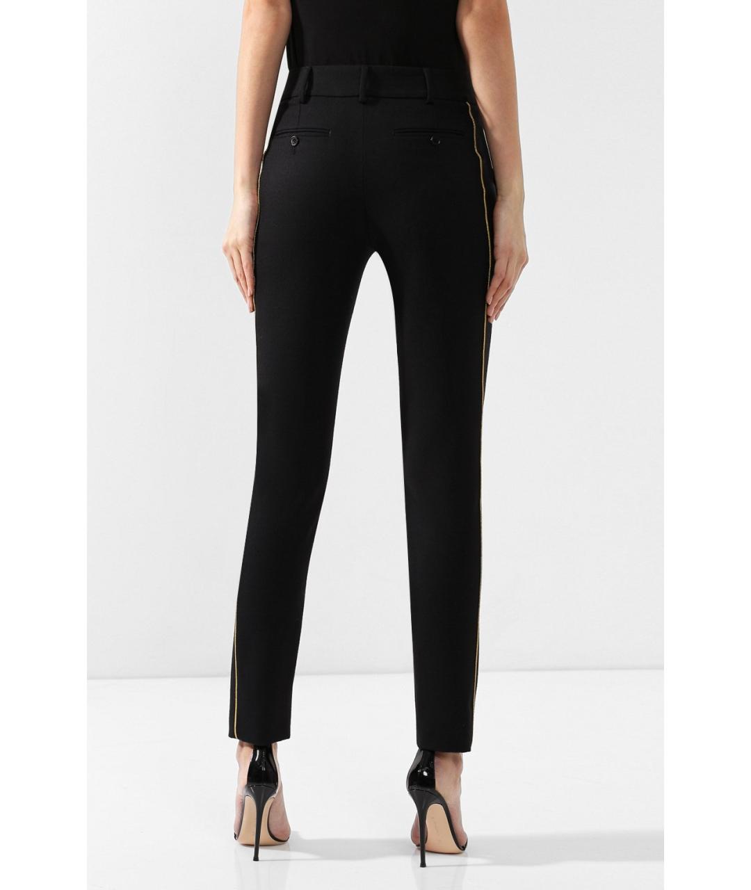 SAINT LAURENT Черные шерстяные прямые брюки, фото 3