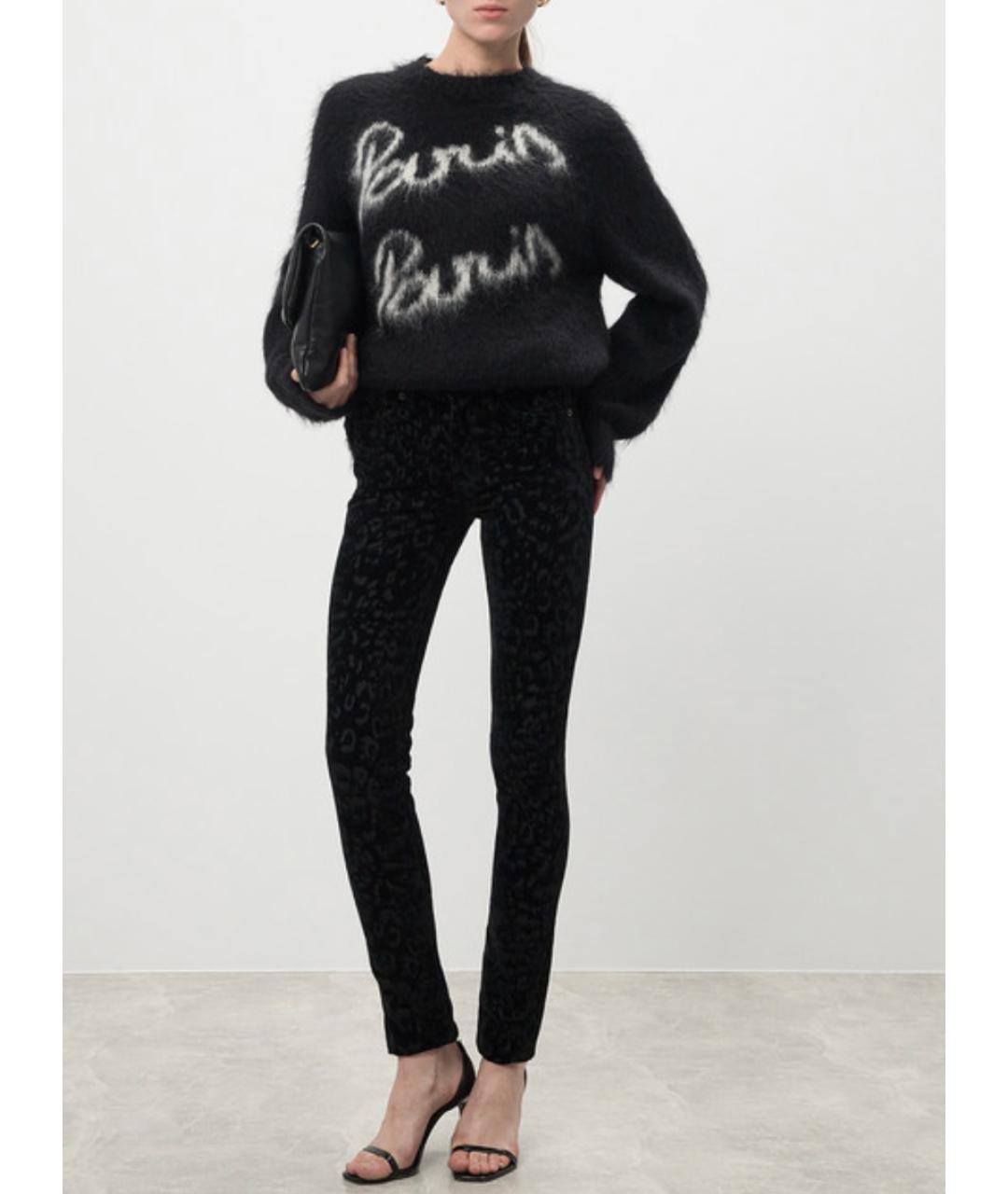SAINT LAURENT Черные хлопко-эластановые джинсы слим, фото 4